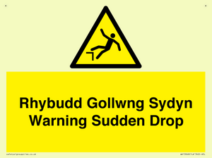 Rhybudd Gollwng Sydyn Warning Sudden Drop